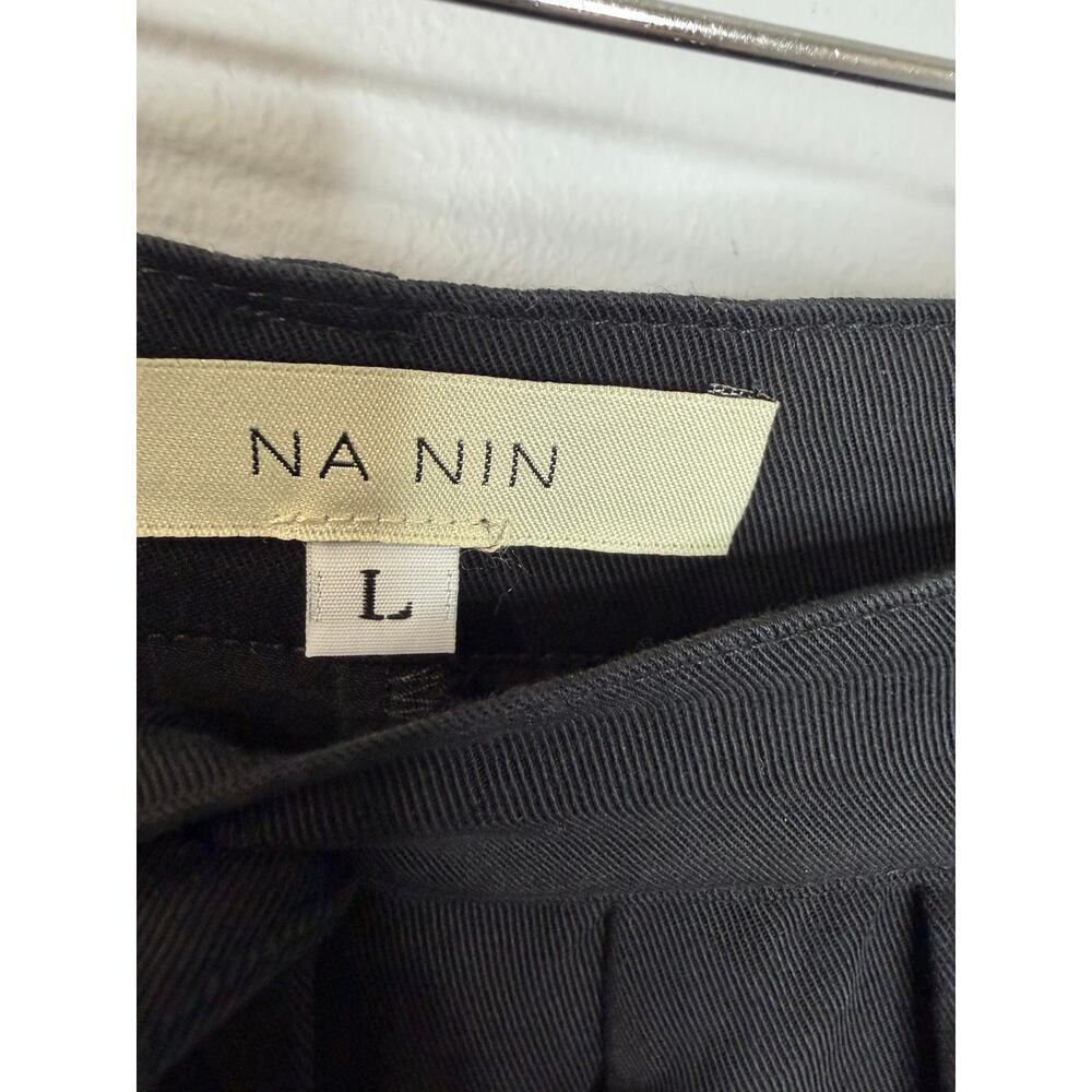 NA NIN Winnie Tencel Pleated Pant High Rise Black Relax Women's L - Picture 5 of 11